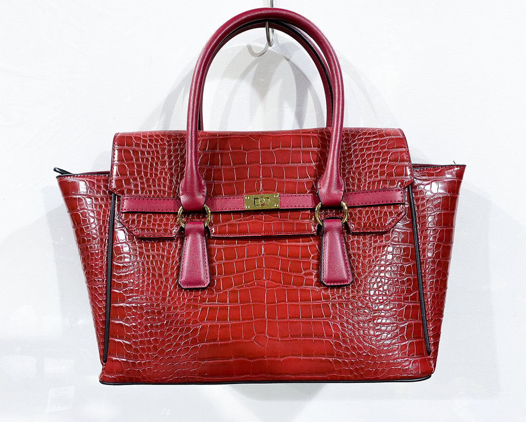 Sac effet croco Ted Lapidus rouge